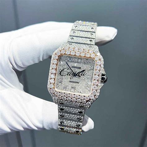 diamond encrusted cartier watch|cartier full diamond watch.